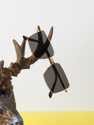 Ted Smith Retro Square Sunglasses(For Men & Women, Black)