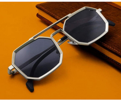 Dcmr Retro Square Sunglasses(For Men & Women, Black)
