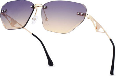 Hashtag eyewear Rectangular Sunglasses(For Men & Women, Brown, Blue)