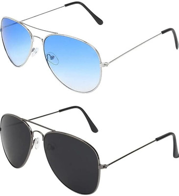 XTYLUSS Aviator Sunglasses(For Men & Women, Blue, Black)
