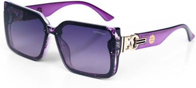 Hashtag eyewear Retro Square Sunglasses(For Men & Women, Violet)
