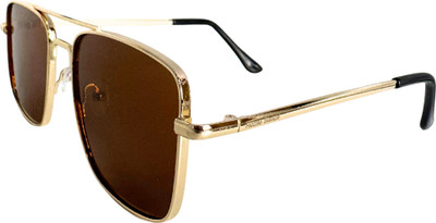 Matteo Bianchi Rectangular Sunglasses(For Men & Women, Brown)