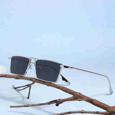 WEARWISE Rectangular Sunglasses(For Men & Women, Black)