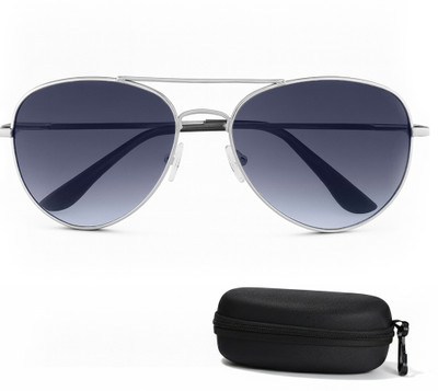 SLOVIC Aviator Sunglasses(For Men & Women, Blue, Silver)