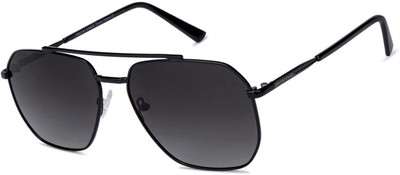 VINCENT CHASE by Lenskart Retro Square Sunglasses(For Men & Women, Grey)