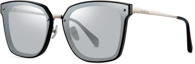 PARIM Rectangular Sunglasses(For Men, Silver)