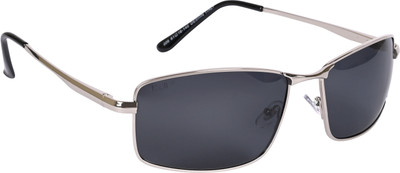 AISLIN Rectangular, Wrap-around Sunglasses(For Men & Women, Black)