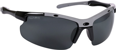 NuVew Sports, Wrap-around Sunglasses(For Men & Women, Black)