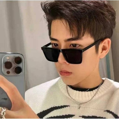 MH TRADERS Rectangular Sunglasses(For Men & Women, Black)