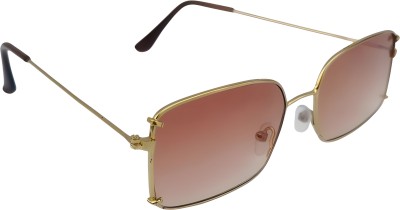 jiame Rectangular Sunglasses(For Men & Women, Brown)