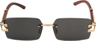 Bayberry Rectangular Sunglasses(For Men, Black)