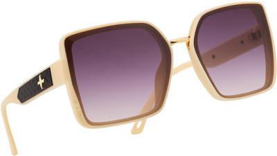 LeeMagni Retro Square, Rectangular, Over-sized Sunglasses(For Men & Women, Violet)