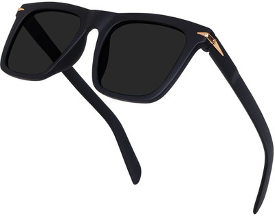 DEPARTED Rectangular Sunglasses(For Men, Black)