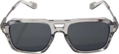Savore Retro Square Sunglasses(For Men, Grey, Black)