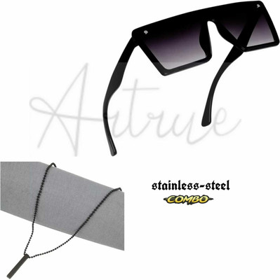 artrue Rectangular Sunglasses(For Men, Black)