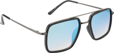 Mast & Harbour Retro Square Sunglasses(For Men & Women, Blue)
