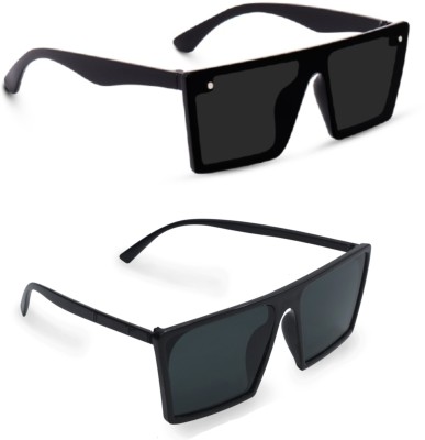 94mehj Wayfarer, Spectacle , Over-sized, Retro Square Sunglasses(For Men & Women, Black)
