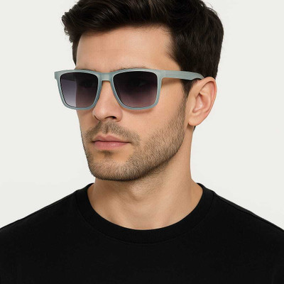 Q Zone Retro Square, Wayfarer Sunglasses(For Men & Women, Black, Blue)