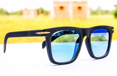 jiebo Retro Square Sunglasses(For Men, Blue)