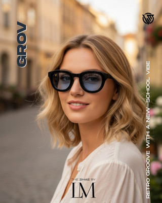 LM Eyewear Round Sunglasses(For Men & Women, Blue)
