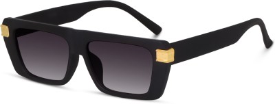 DKERAOD Rectangular, Retro Square, Wayfarer Sunglasses(For Men & Women, Black)