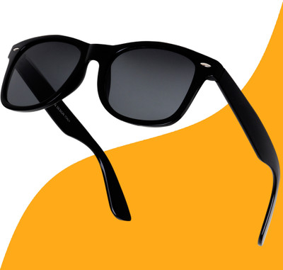 TheWhoop Rectangular Sunglasses(For Men & Women, Black)
