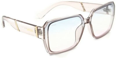 HEXXA Rectangular Sunglasses(For Women, Blue, Pink)