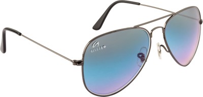 AISLIN Aviator Sunglasses(For Men & Women, Blue, Violet)