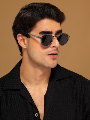 VOYAGE Round Sunglasses(For Men & Women, Black, Grey)