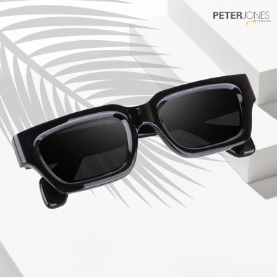 PETER JONES Rectangular Sunglasses(For Men & Women, Black)