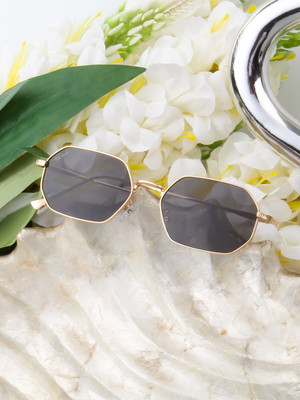 Ted Smith Retro Square Sunglasses(For Men & Women, Black)