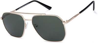 VINCENT CHASE by Lenskart Retro Square Sunglasses(For Men & Women, Green)