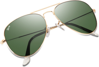 Gynk Aviator Sunglasses(For Men & Women, Green)