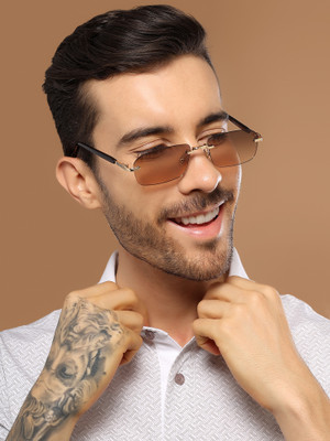 VOYAGE Rectangular Sunglasses(For Men & Women, Brown, Pink)