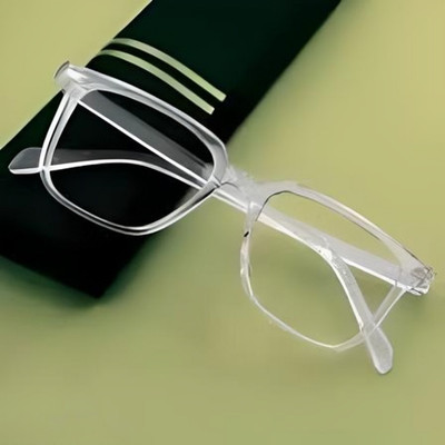 Accentz Rectangular Sunglasses(For Men & Women, Clear)