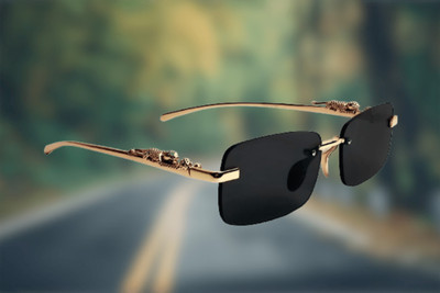 peter india Rectangular Sunglasses(For Men, Grey)