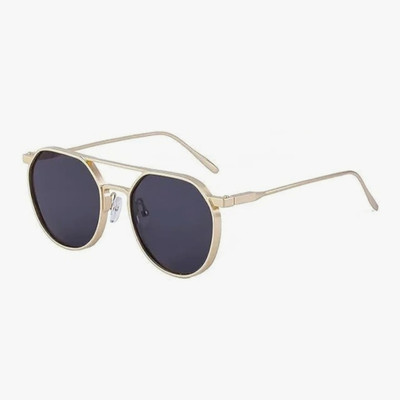 goleriya Round, Retro Square Sunglasses(For Men & Women, Black)