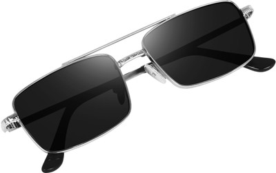 ROADWAY Retro Square Sunglasses(For Men & Women, Black)
