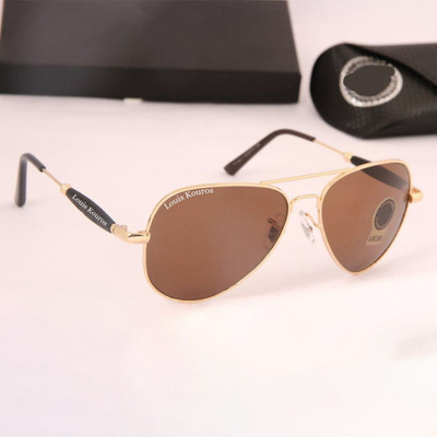 LOUIS KOUROS Aviator Sunglasses(For Men & Women, Brown)
