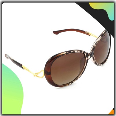 Hrinkar Rectangular Sunglasses(For Women, Brown)