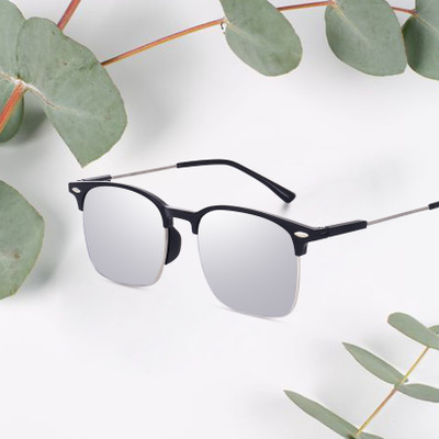PETER JONES Clubmaster Sunglasses(For Men & Women, Silver)