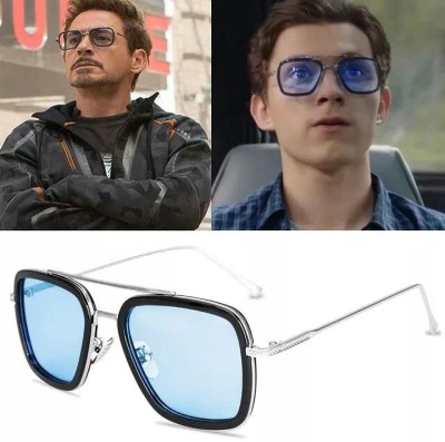 Legend Eyewear Retro Square, Aviator Sunglasses(For Men & Women, Blue)