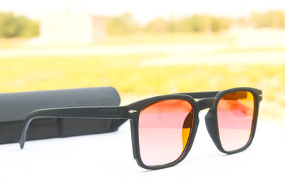 Durer Retro Square Sunglasses(For Men & Women, Red)