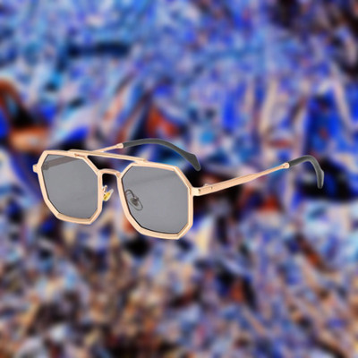 Rich Club Retro Square Sunglasses(For Men & Women, Black)