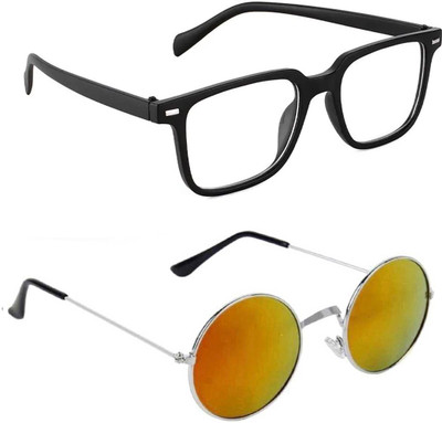 ELLIGATOR Retro Square, Sports, Wayfarer, Rectangular Sunglasses(For Men & Women, Clear, Red)