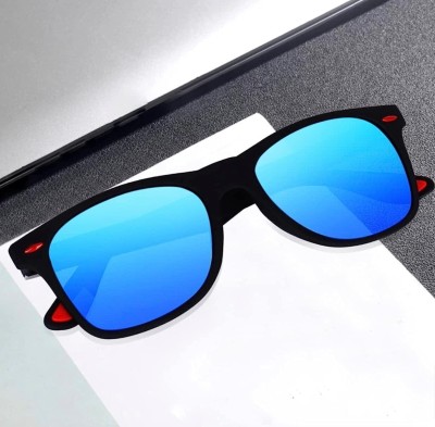 Niavaa Spectacle , Sports, Retro Square, Shield Sunglasses(For Men & Women, Blue)