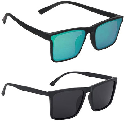 ELLIGATOR Rectangular Sunglasses(For Men & Women, Green, Black)