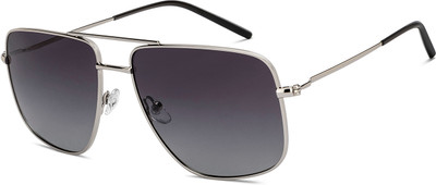 john jacobs Rectangular Sunglasses(For Men, Blue, Silver)