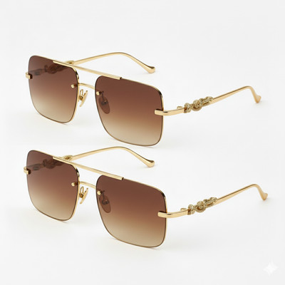 NUVIO Shield, Oval Sunglasses(For Men & Women, Brown)