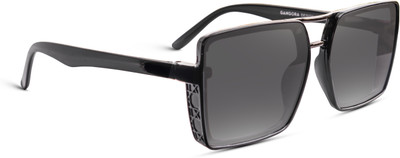 Durer Retro Square Sunglasses(For Men & Women, Black)